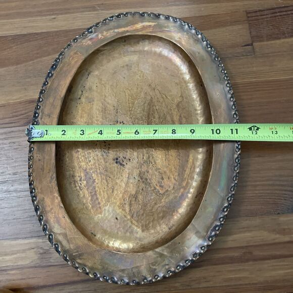 Vintage Hammered Artisan Copper Tea Set Recuerdo Chile Pot Sugar Creamer Tray - Picture 5 of 16